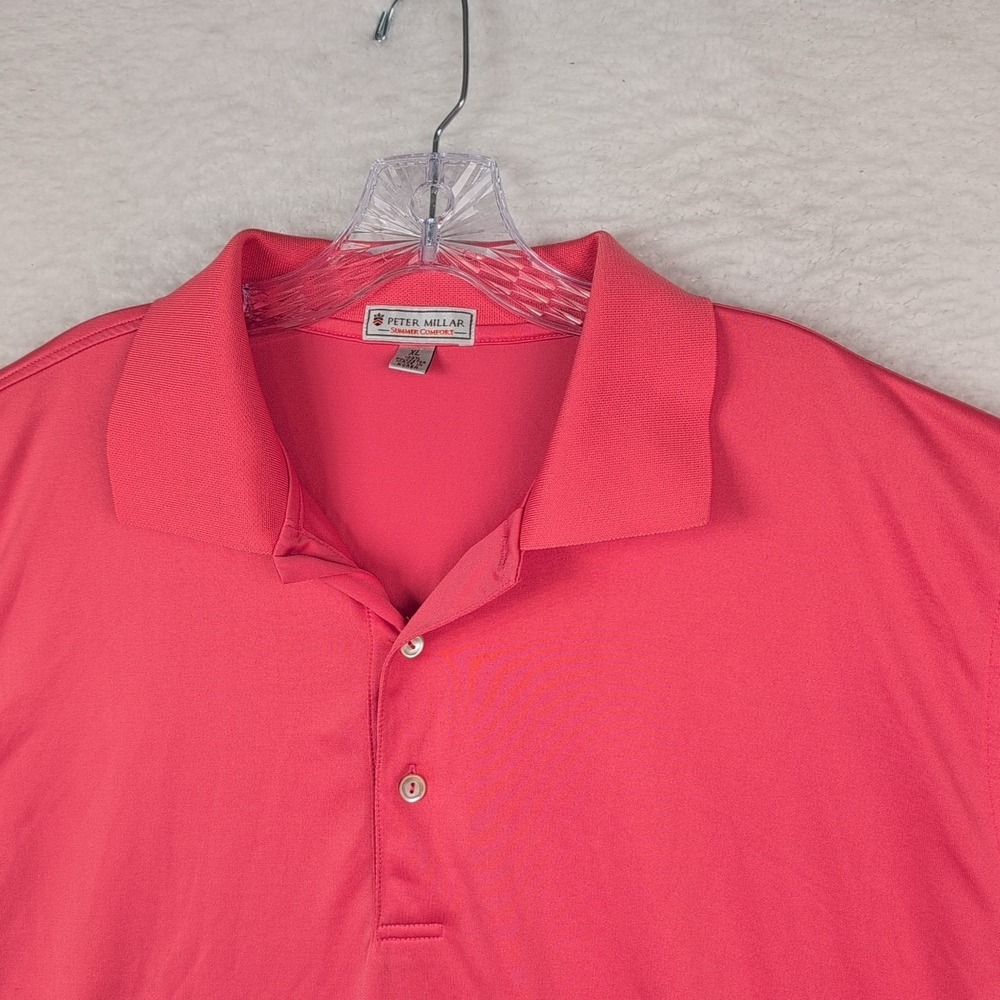 Peter Millar Summer Comfort Golf Polo Shirt Salmon Pink Men's XL